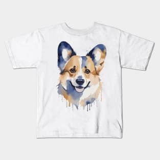 Corgi watercolor Kids T-Shirt